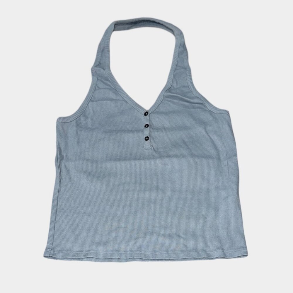NWT RVCA Dusty Blue Halter Top Size XL